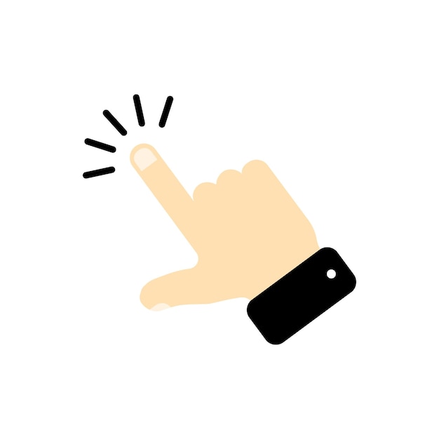 By clicking the finger icon the hand points to the vector Pointer click Cursor arrow icon Clicking a computer mouse