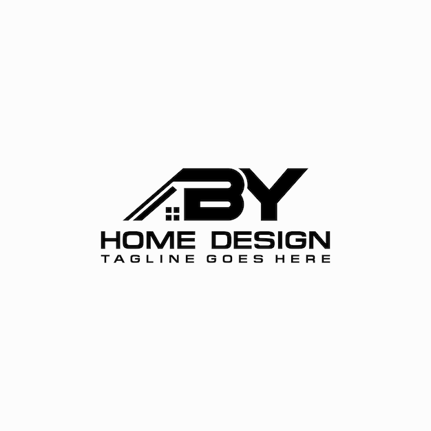 BY initial home or real estate logo vector design