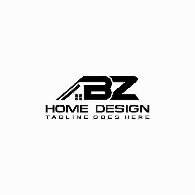 BZ initial home or real estate logo vector design