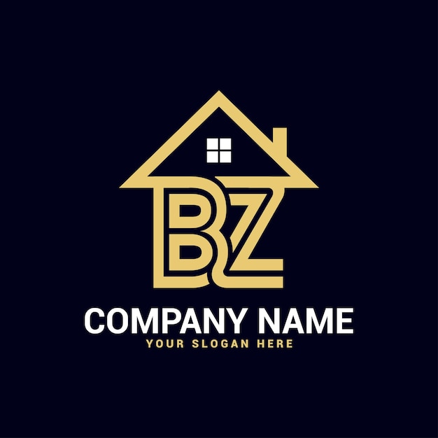 Bz zB Real estate letter logo Vector Template