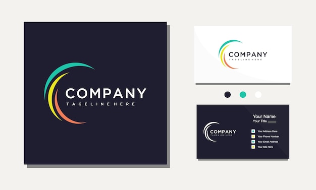 C abstract colorful company logo design icon vector