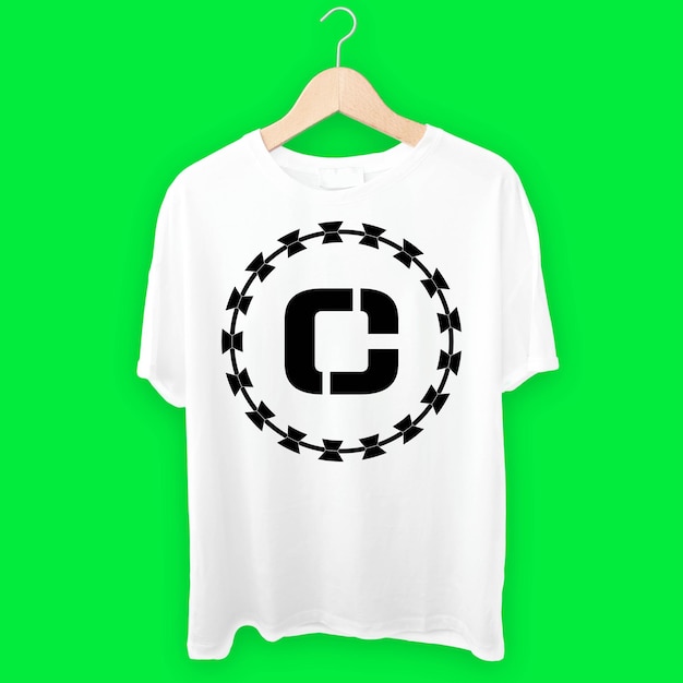 C basketball white t shirt design