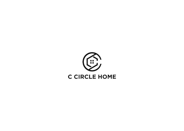 c circle home logo design vector illustration