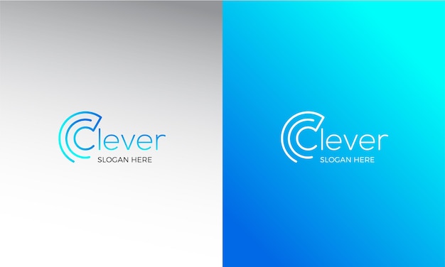 C Clever Minimal Text logo Template