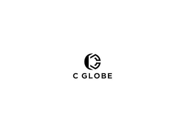 c globe logo design vector illustration