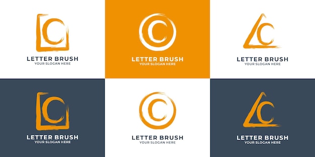 C initial letter brush logo for business and brand inspiration logo