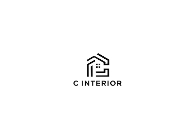 c interior logo design vector illustration