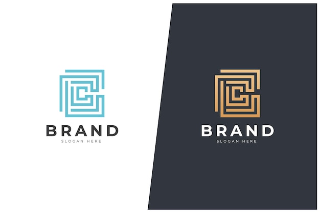 C Letter Abstract Monogram Vector Logo Concept Design Modern Networking Elegant Luxury Style