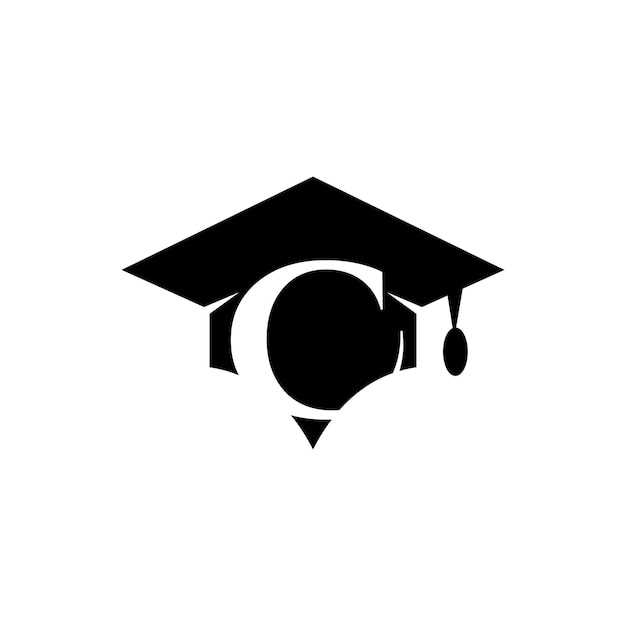 C logo Graduation Hat icon Education logo Graduate symbol