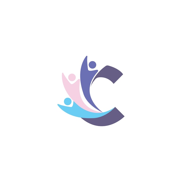 C logo and people care design template