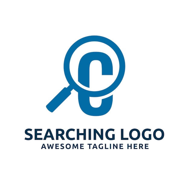 C Modern Flat Blue Search Letter Symbol Icon