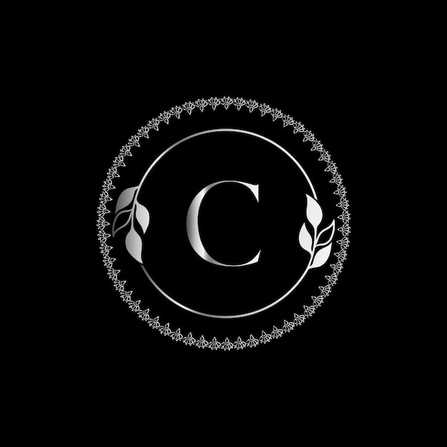 C Monogram logotype for celebration , jewelry wedding, greeting card, invitation Vector Template