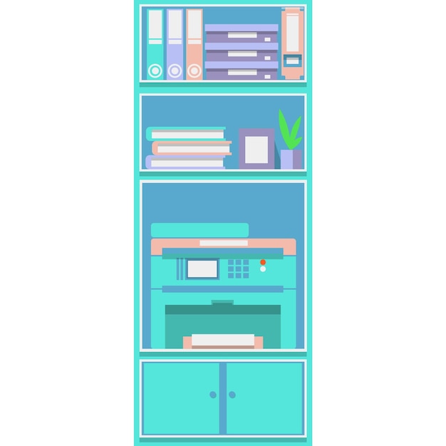 Cabinet office locker vector interior flat icon