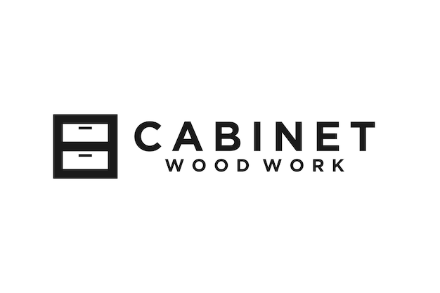 Cabinet woodowrk wardrobe logo design minimalist icon symbol furniture house decoration