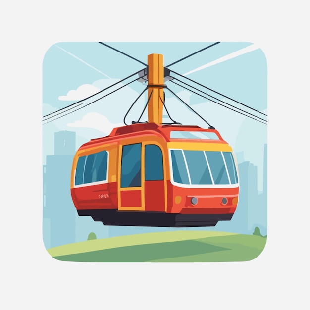 Cable car vector on a white background