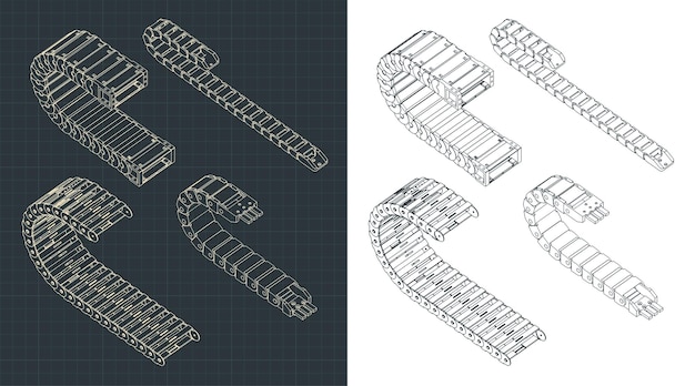 Cable chains isometric drawings