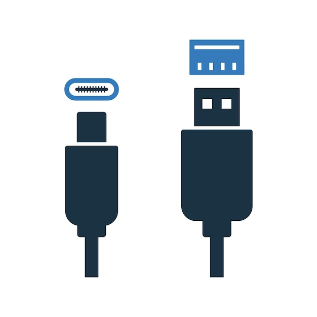 Cable connector displayport icon Glyph style vector EPS