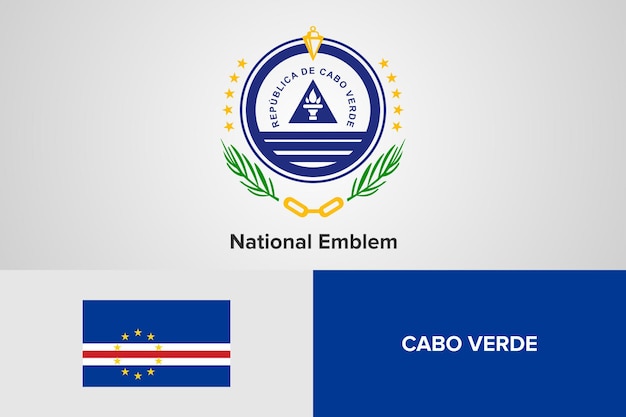 Cabo Verde National Emblem Flag Template