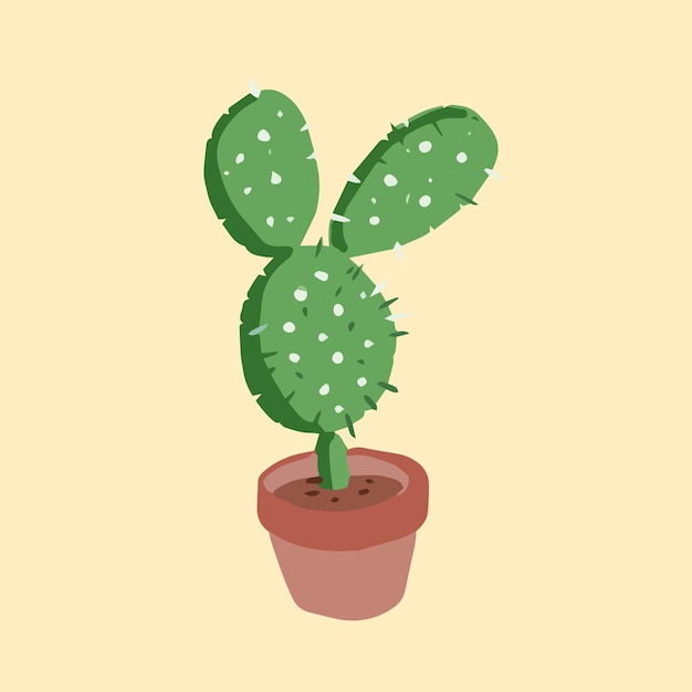 cacti colored illustration in hand drawn