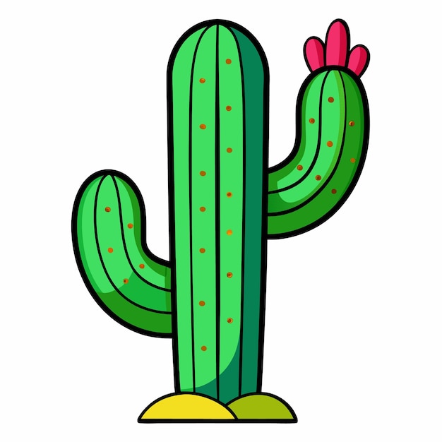 Vector cactus cartoon style vector illustration