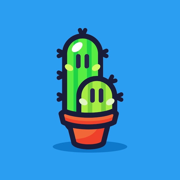 Cactus cartoon vector illustration