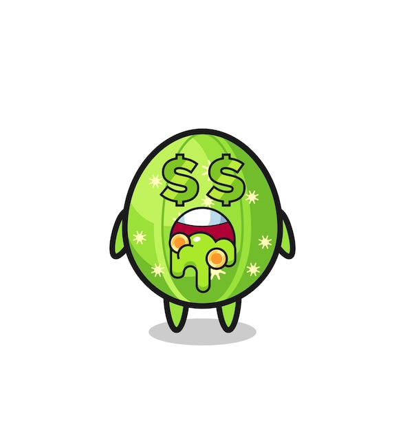 Cactus character with an expression of crazy about money , cute style design for t shirt, sticker, logo element