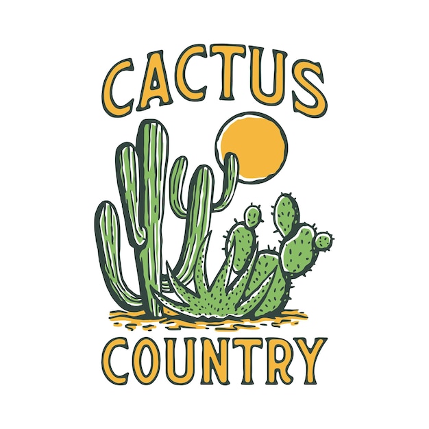 Cactus in a desert illustration