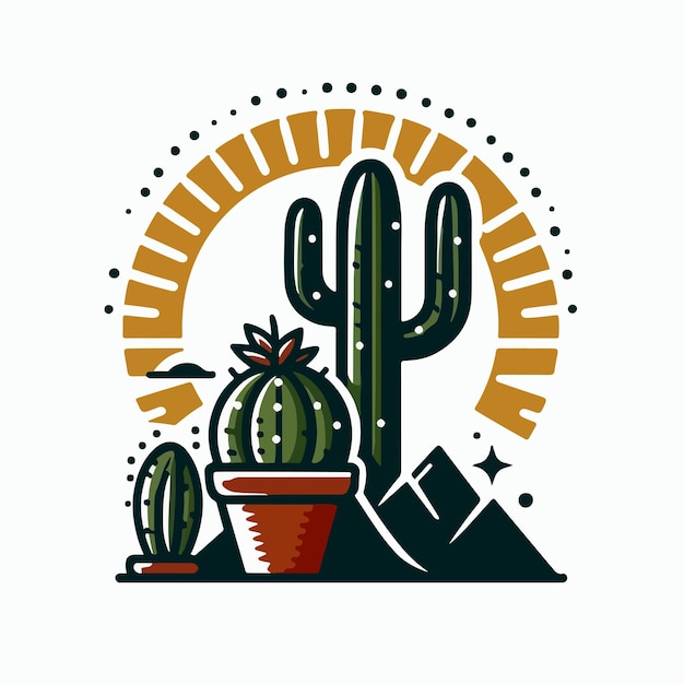 Vector cactus logo illustration