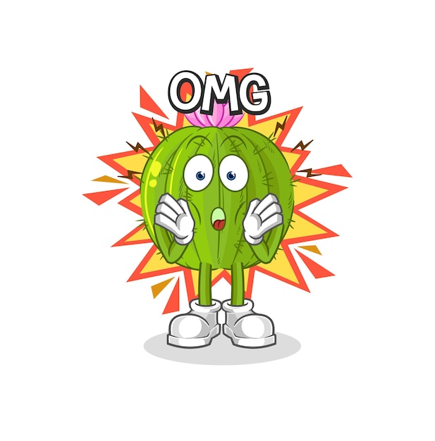 Cactus Oh my God vector cartoon character