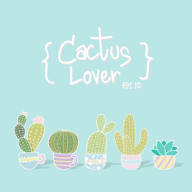 Cactus pattern background