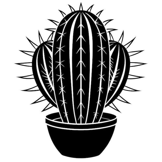 Vector a cactus plant with a black background that says cactus