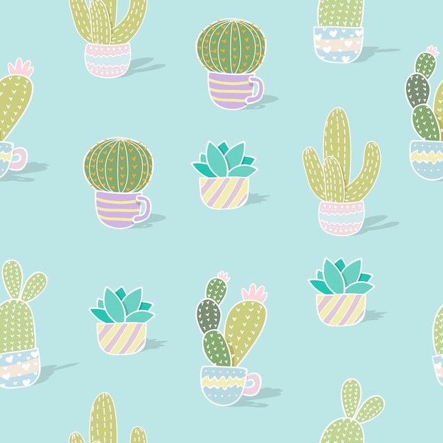 cactus seamless pattern 