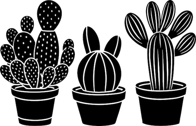 cactus silhouette vector art illustration