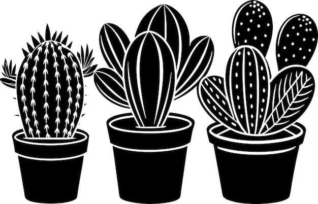 cactus silhouette vector art illustration