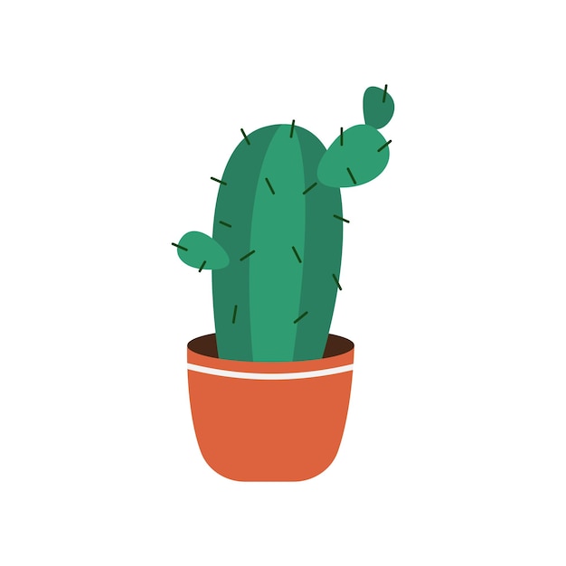 Cactus and succulent plant growing in pots Vector Cacti and succulents collection of house plants