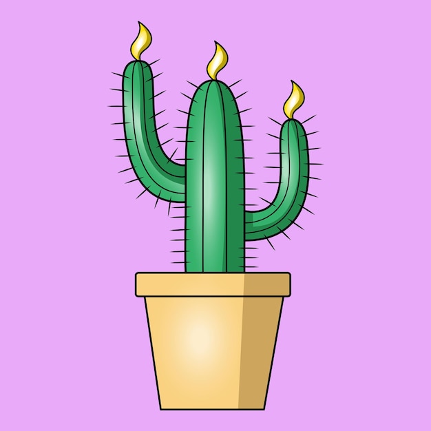 A cactus tree with candle lights