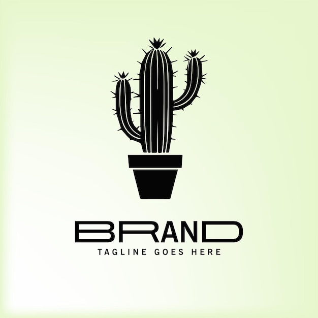 cactus vector silhouette logo design