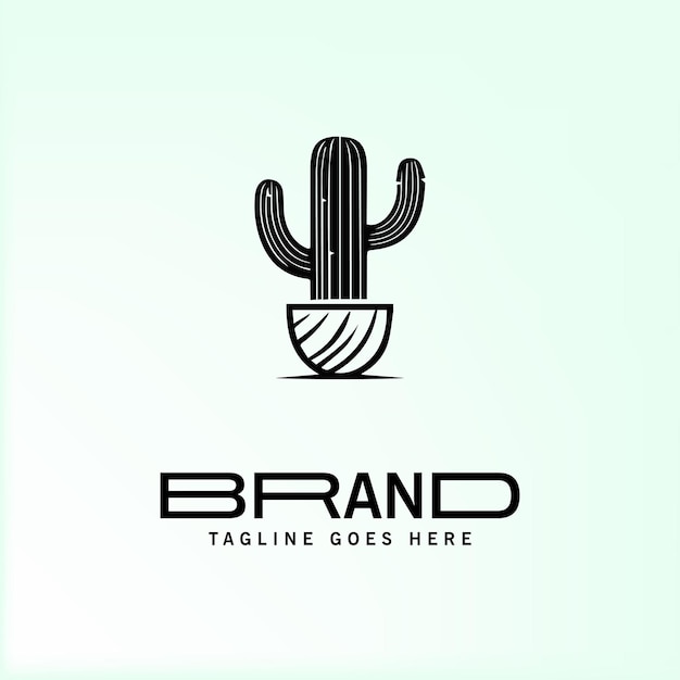 cactus vector silhouette logo design