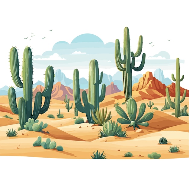 Cactus vector on a white background