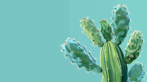 a cactus with a blue background and a green cactus in the background