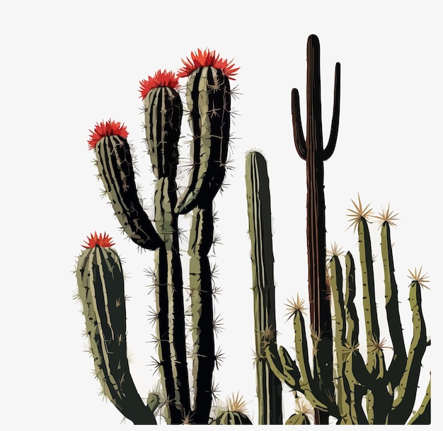 a cactus with red flowers and a cactus with the word cactus on it