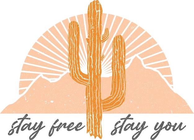 Cactus with typo print design