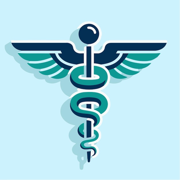 Vector caduceo logo illustration