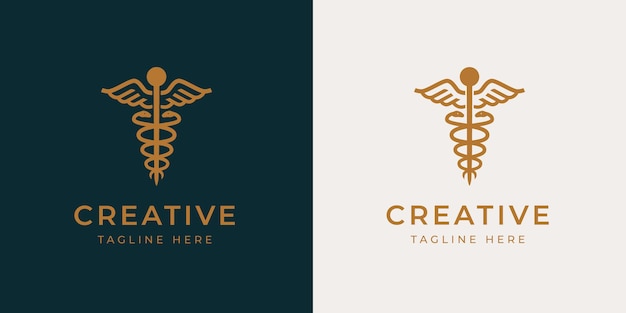 Caduceus Medical Logo Design Template