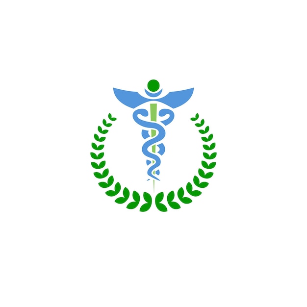 caduceus medical snake vector icon illustration