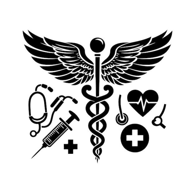 CADUCEUS SYMBOL MEDICAL AND HEALTH RELATED ICON illustration