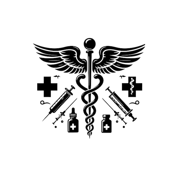 CADUCEUS SYMBOL VECTOR MEDICAL AND HEALTH RELATED ICON