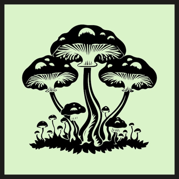 Caesars mushroom silhouette vector illustration