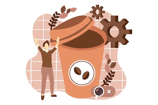 Cafe Drink Flat Design Illustration