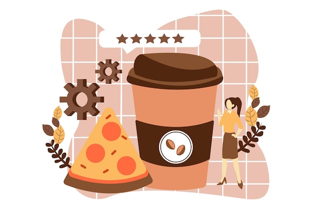 Cafe Drink Flat Design Illustration